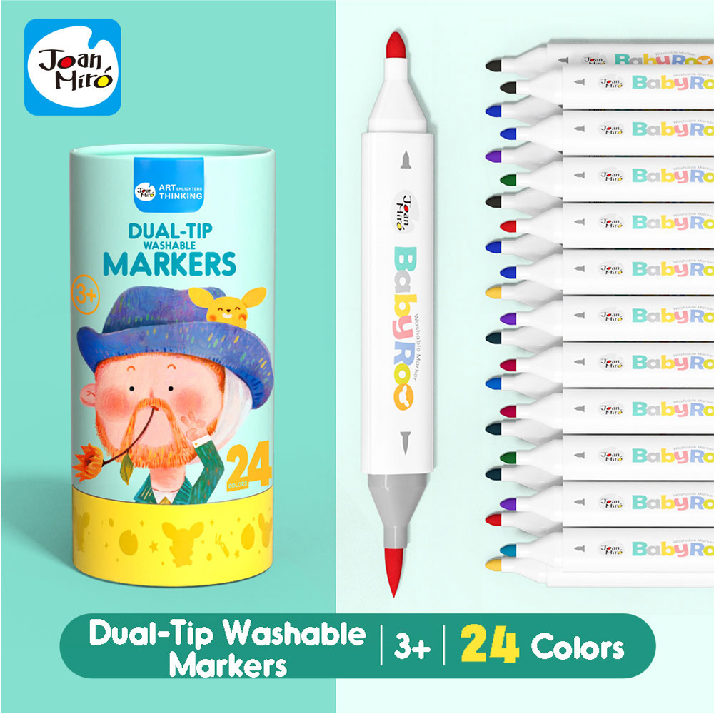 【JoanMiro 原創美玩 】兒童雙頭可水洗彩色筆(24色) JM80479