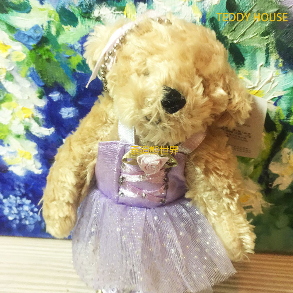 【TEDDY HOUSE泰迪熊】泰迪熊玩偶公仔絨毛娃娃快樂芭蕾舞泰迪熊紫正版泰迪熊手腳可動精緻芭蕾舞