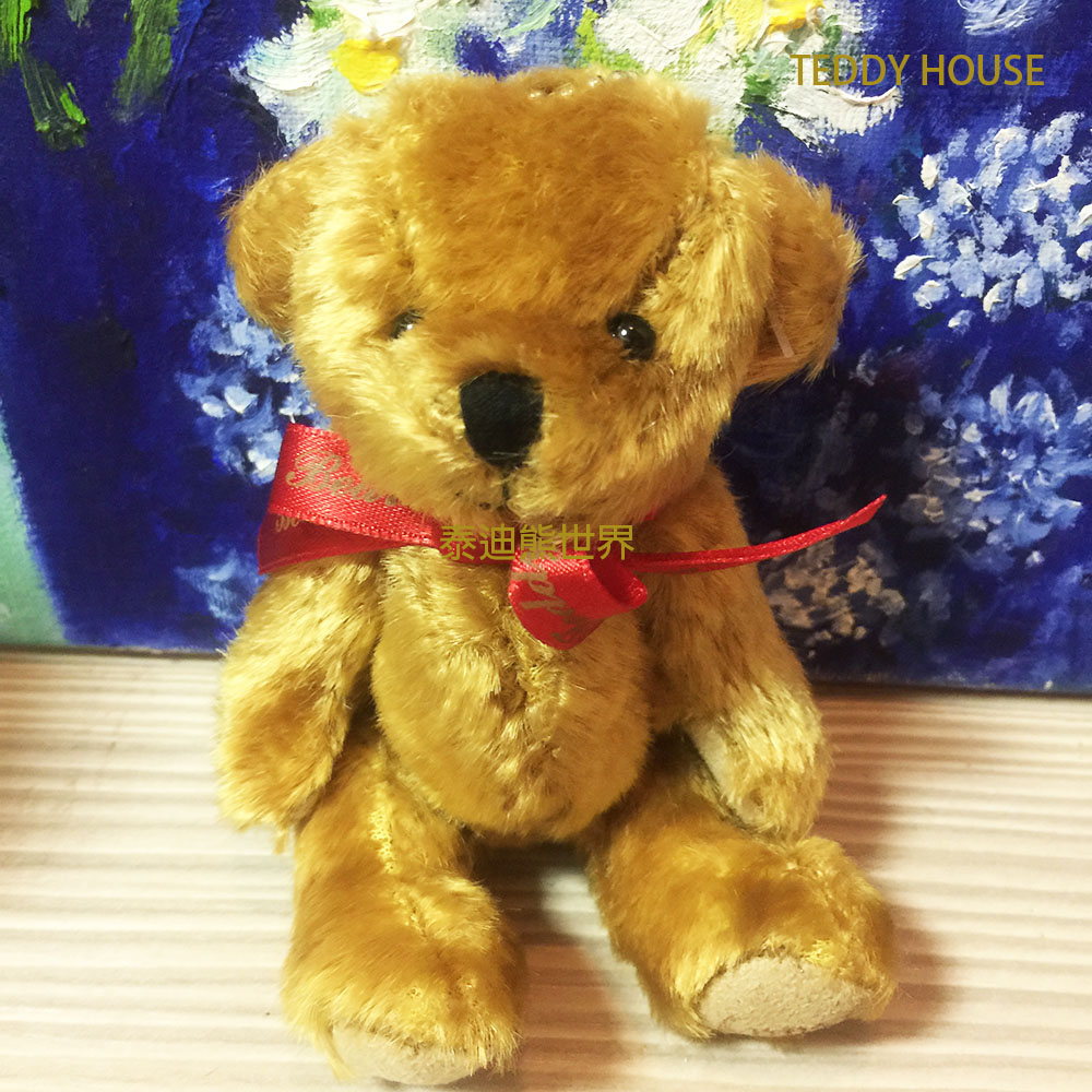 【TEDDY HOUSE泰迪熊】泰迪熊玩偶公仔絨毛娃娃限量紀念安格拉羊毛泰迪熊紅吊飾正版泰迪熊羊毛手腳可動