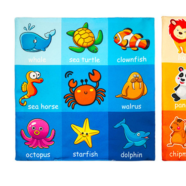 Stylelife嬰兒啟蒙教育九宮格布⭐海洋+叢林動物(彩色)