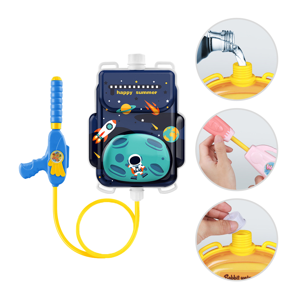 【Mesenfants】寶寶戲水玩具 兒童高壓噴水抽拉式背包水槍戶外玩具