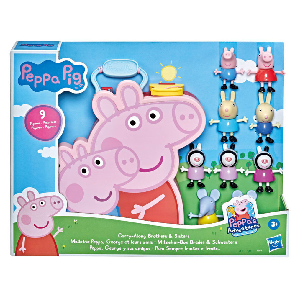 《 Peppa Pig 粉紅豬小妹 》粉紅豬小妹9入公仔旅行盒(F2173)