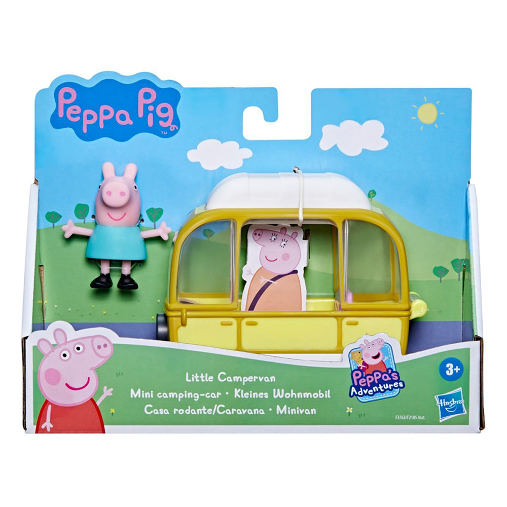 《 Peppa Pig 粉紅豬小妹 》3吋公仔交通工具組 - 露營車(F2185)