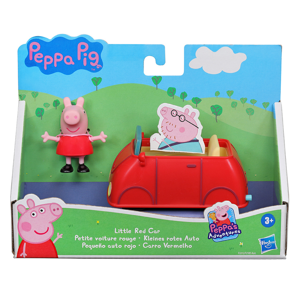 《 Peppa Pig 粉紅豬小妹 》3吋公仔交通工具組 - 小紅車(F2185)