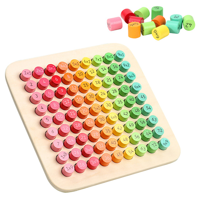 益智玩具 木制九九乘法表 乘法盤 算術板 乘法口訣 早教兒童玩具