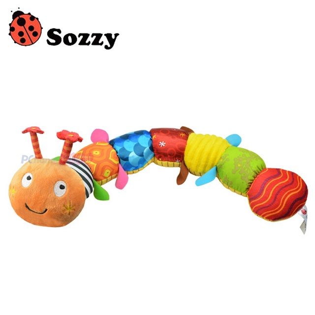 【Mesenfants】嬰兒益智毛絨玩具SOZZY多功能音樂毛毛蟲身高尺