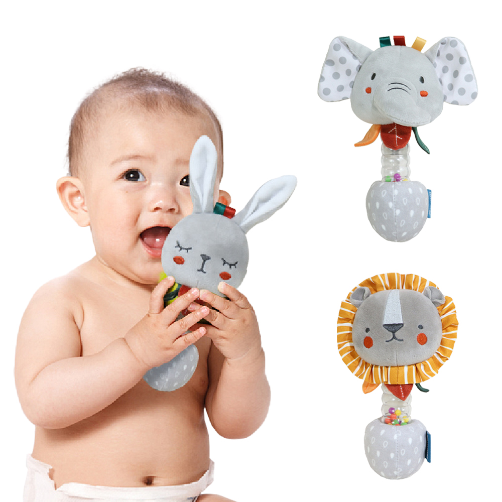 LR0931-寶寶安撫玩具 嬰兒手搖棒 手搖鈴 動物造型有聲搖鈴