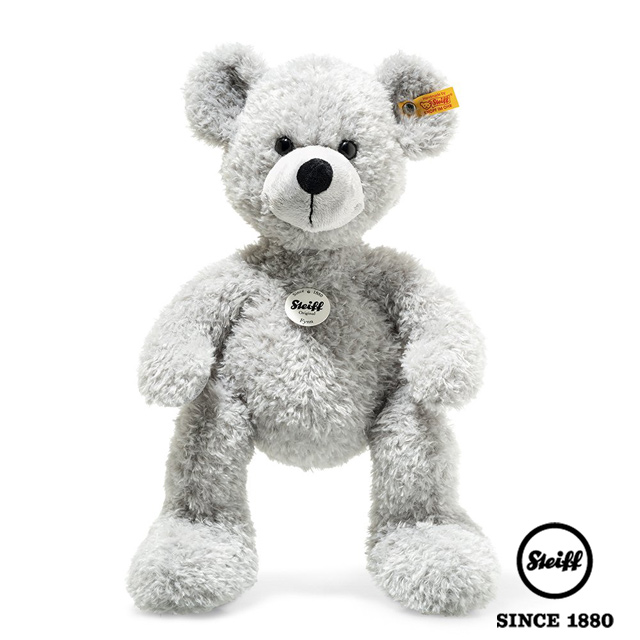 STEIFF德國金耳釦泰迪熊 - Fynn Teddy bear, gray 40cm (經典泰迪熊)