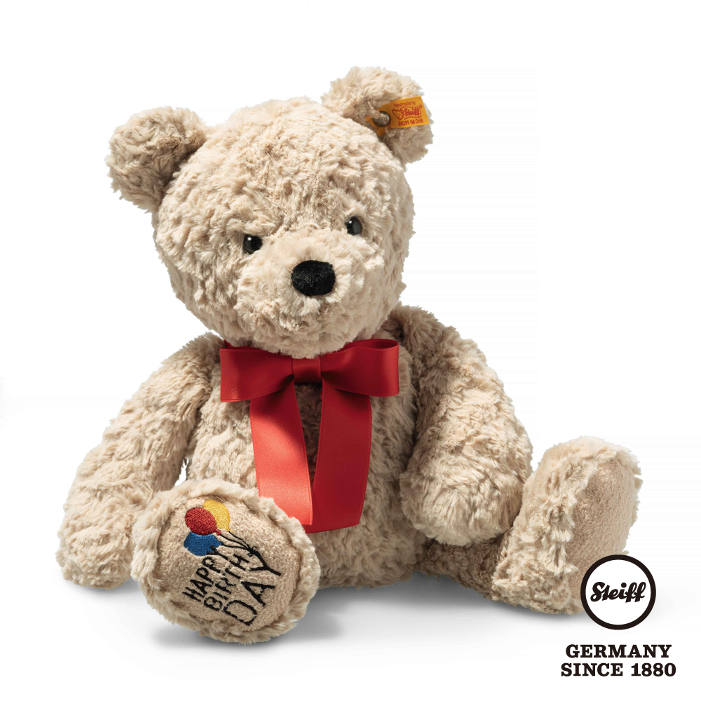 STEIFF德國金耳釦泰迪熊 - Jimmy Teddy bear – Happy Birthday 生日熊 (經典泰迪熊_黃標)