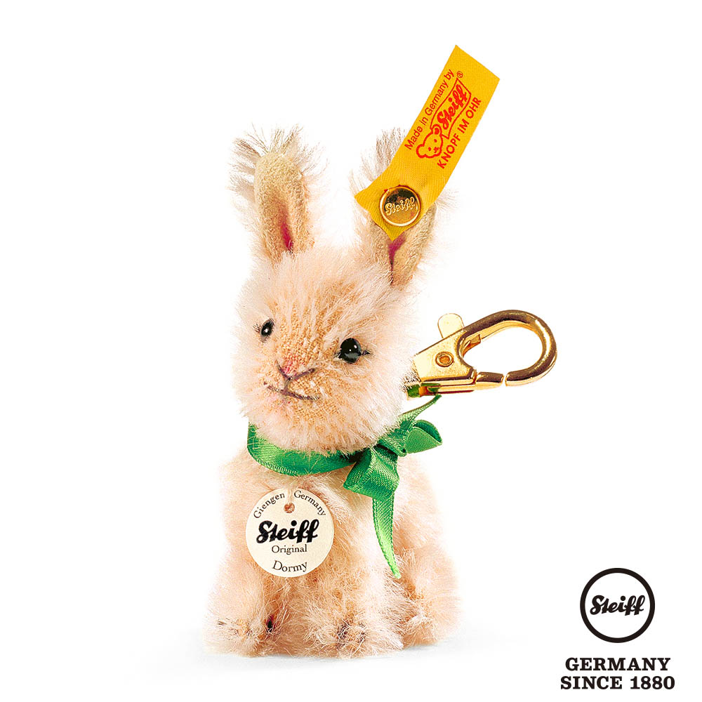 STEIFF德國金耳釦泰迪熊 - Keyring Dormy Rabbit 兔子(收藏版吊飾_黃標)