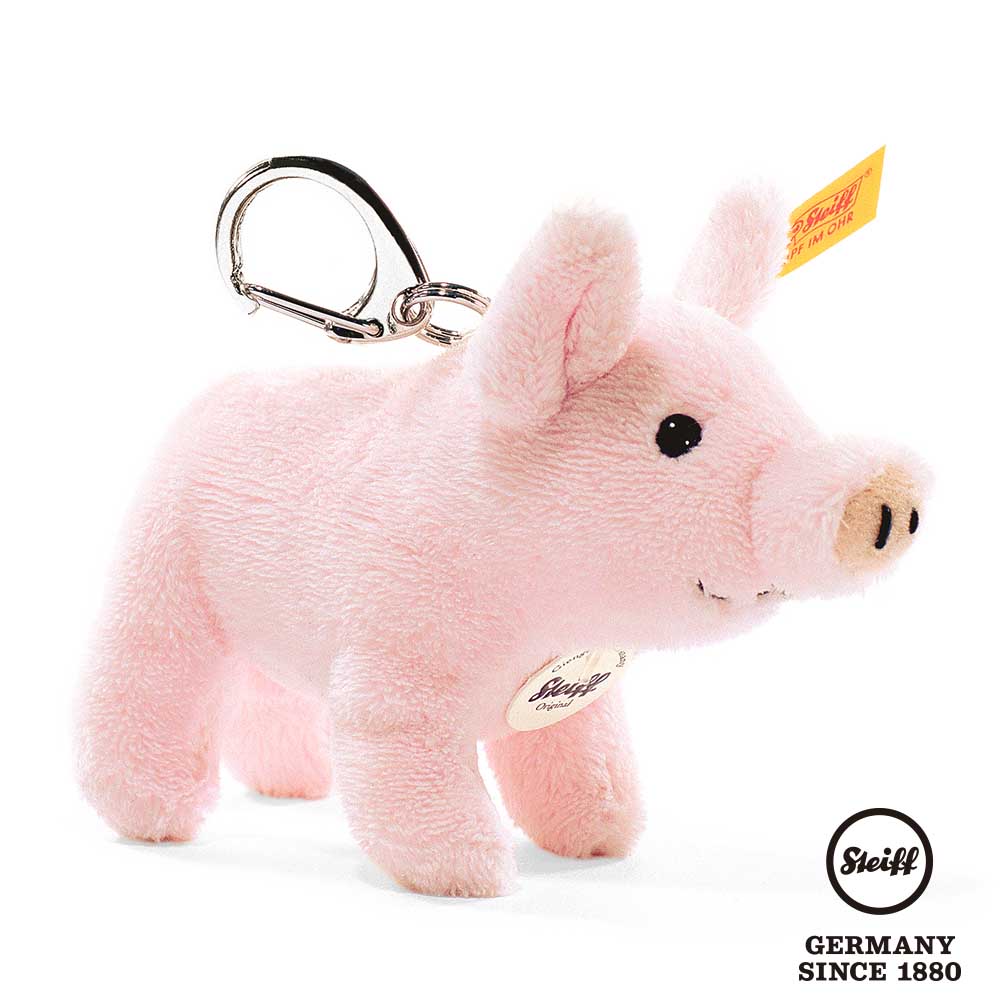 STEIFF德國金耳釦泰迪熊 - Pig 粉紅小豬 (經典鑰匙圈/吊飾)