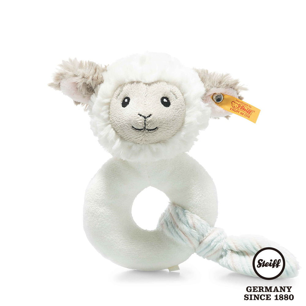 STEIFF德國金耳釦泰迪熊-Lita Lamb Grip Toy with Rattle 羊 (嬰幼兒安撫玩偶)