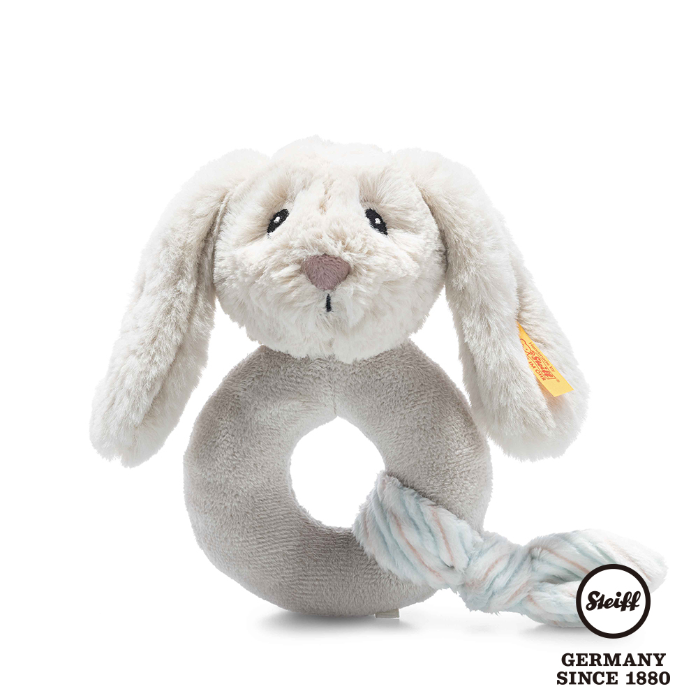 STEIFF德國金耳釦泰迪熊-Hoppie Rabbit Grip Toy 兔子 (嬰幼兒手搖鈴)