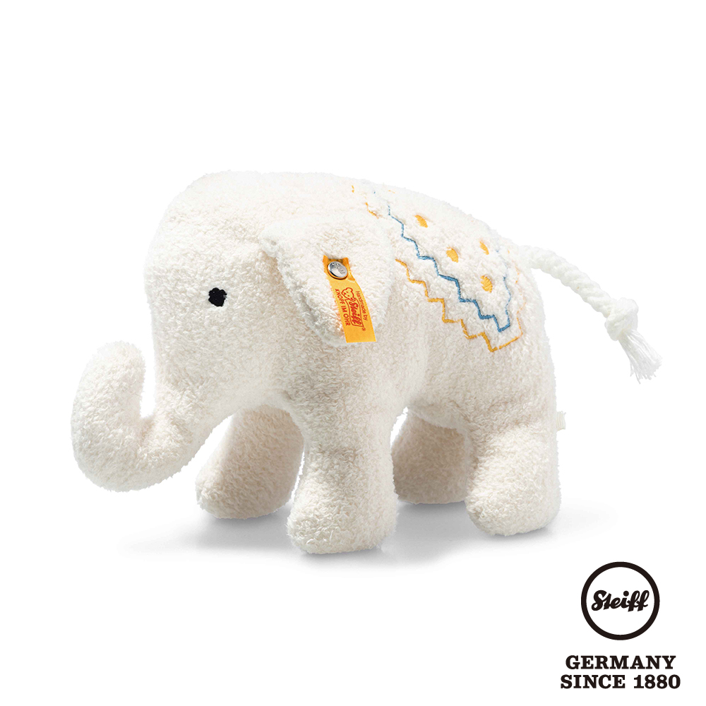 STEIFF德國金耳釦泰迪熊 Little elephant 小白象 (嬰幼兒安撫玩偶)