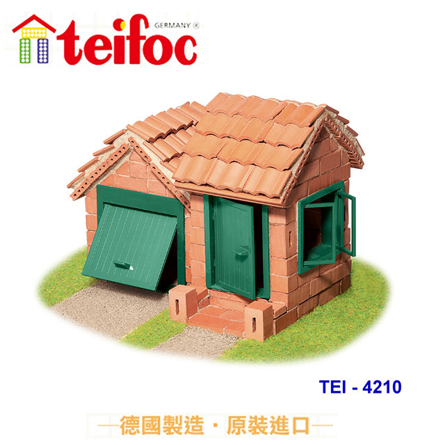 【德國teifoc】DIY益智磚塊建築玩具-磚築小別墅 TEI4210