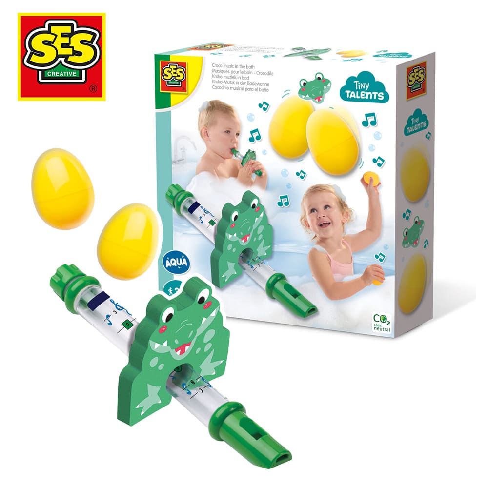 荷蘭SES 小鱷魚樂器沙鈴洗澡玩具-13059