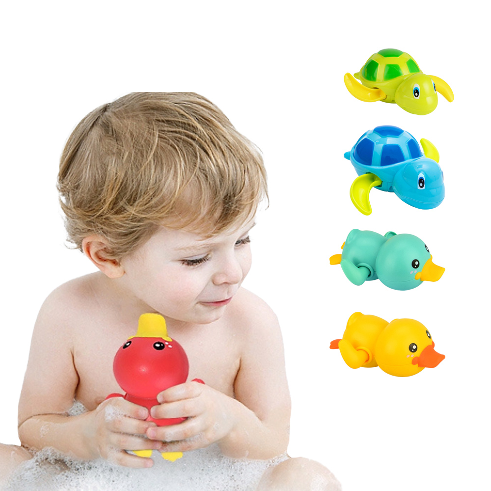 【Mesenfants】(4入)兒童戲水玩具 浴室洗澡發條玩具 小烏龜 鴨子