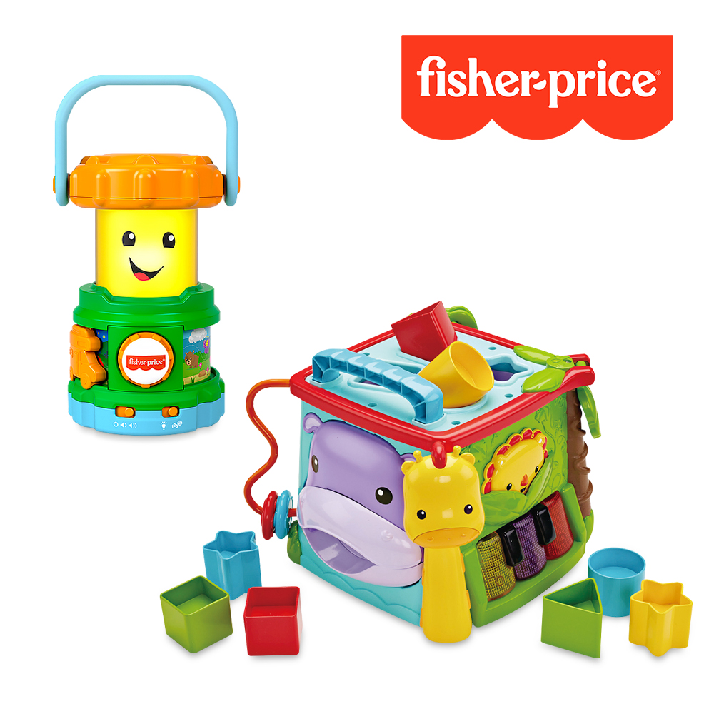 【奇哥】Fisher-Price 費雪 可愛動物積木盒+露營燈