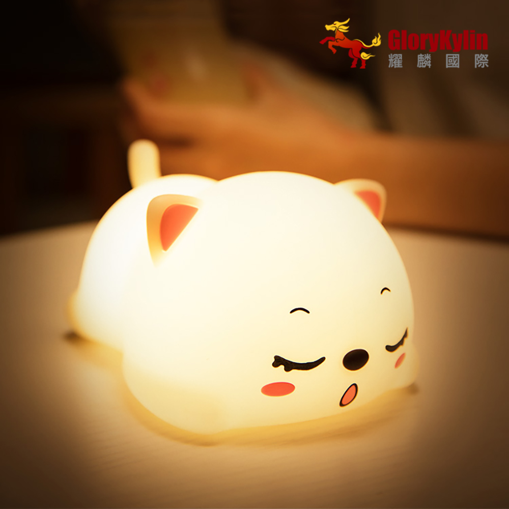 【GKI耀麟國際】呼嚕貓 療癒系可愛造型拍拍燈 寶寶伴睡小夜燈
