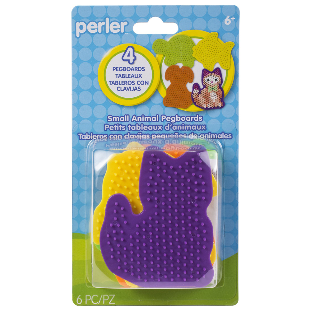 《Perler拼拼豆豆》四入寵物造型模型板組合(小狗、小貓、烏龜、小魚)
