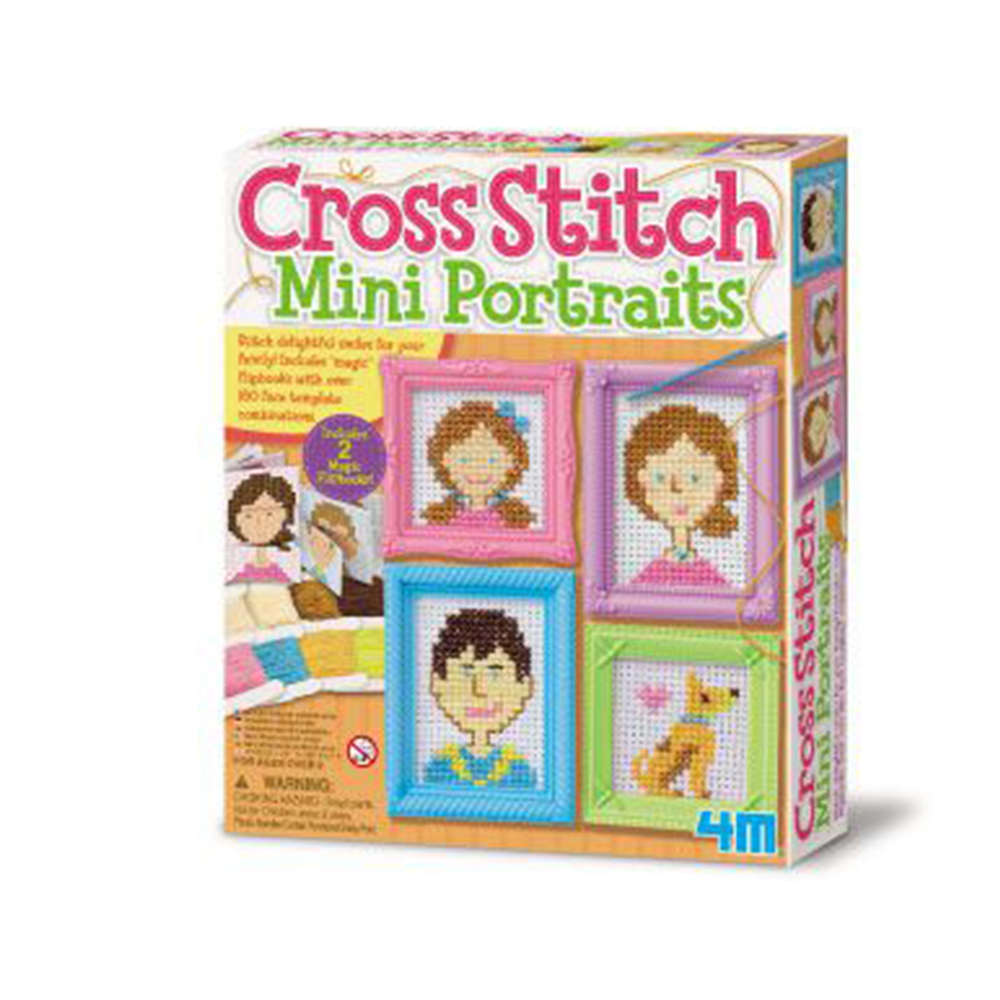 【4M】04665 美勞創作系列-十字繡畫像 Cross Stitch Mini Portraits