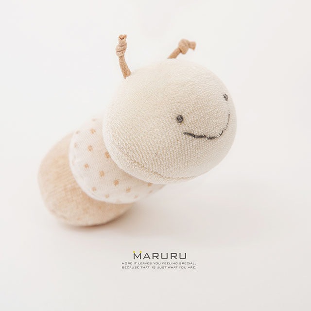 日本製 MARURU有機棉毛毛蟲手搖鈴