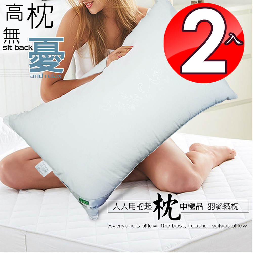 可水洗羽絲絨枕47x75cm(二件組)