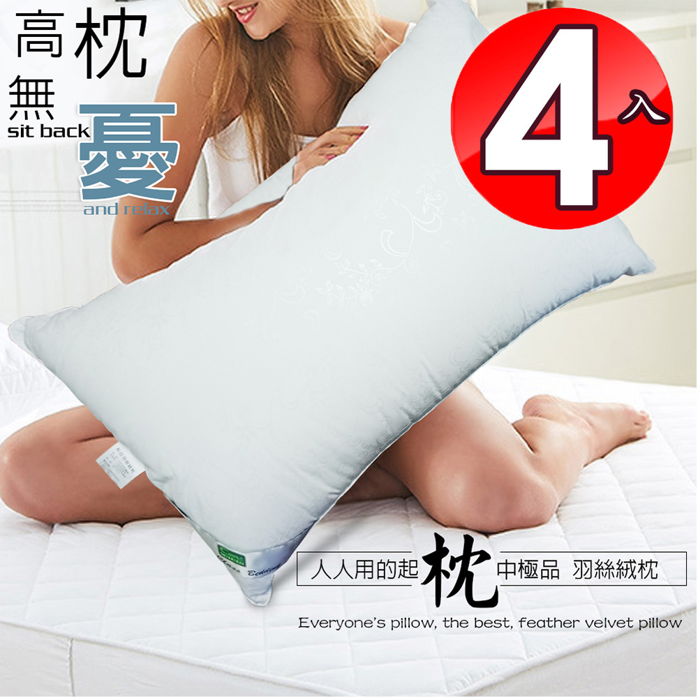 可水洗羽絲絨枕47x75cm(四入)