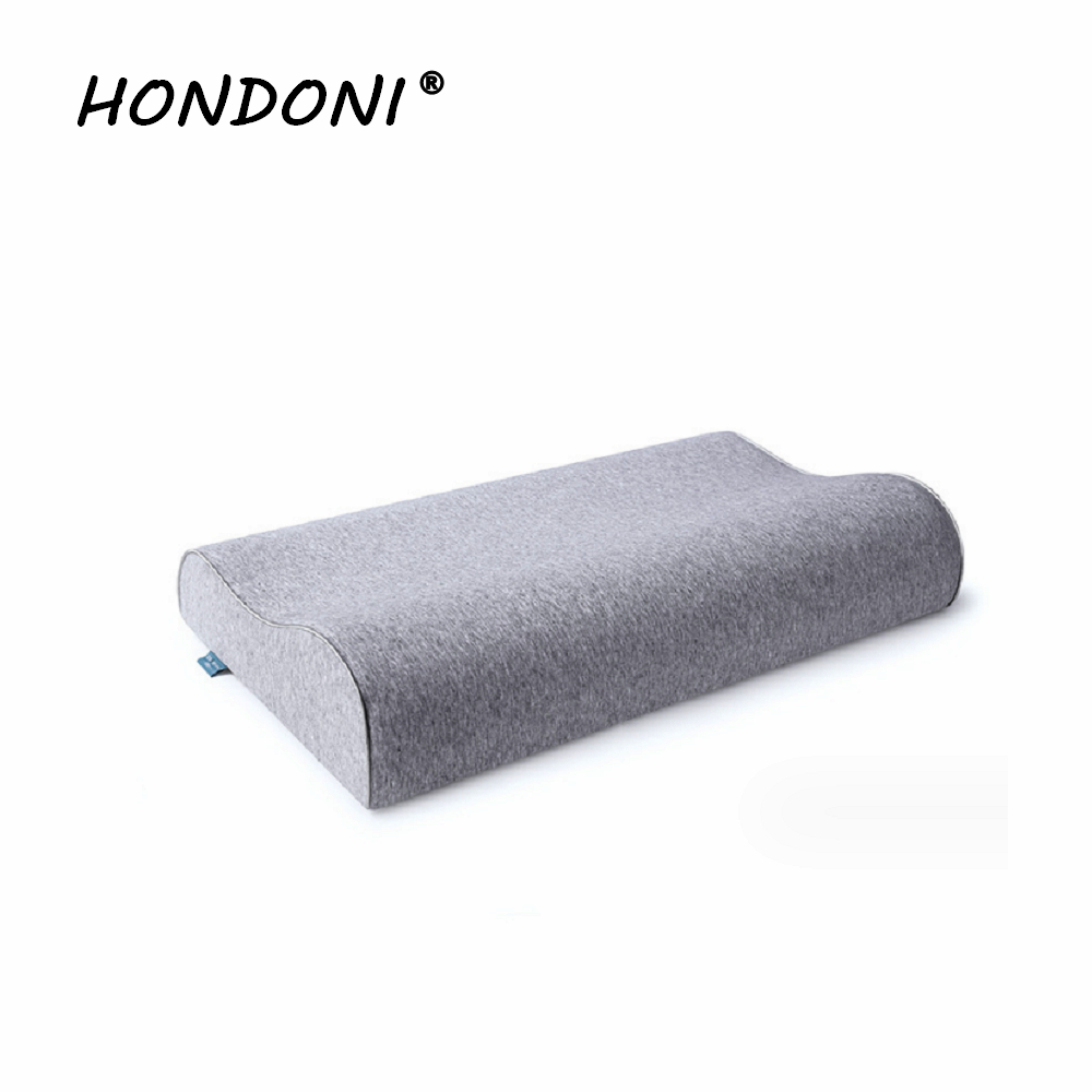 HONDONI 人體工學5D波浪枕 記憶護頸枕 透氣舒適(天絲灰W2-GY)