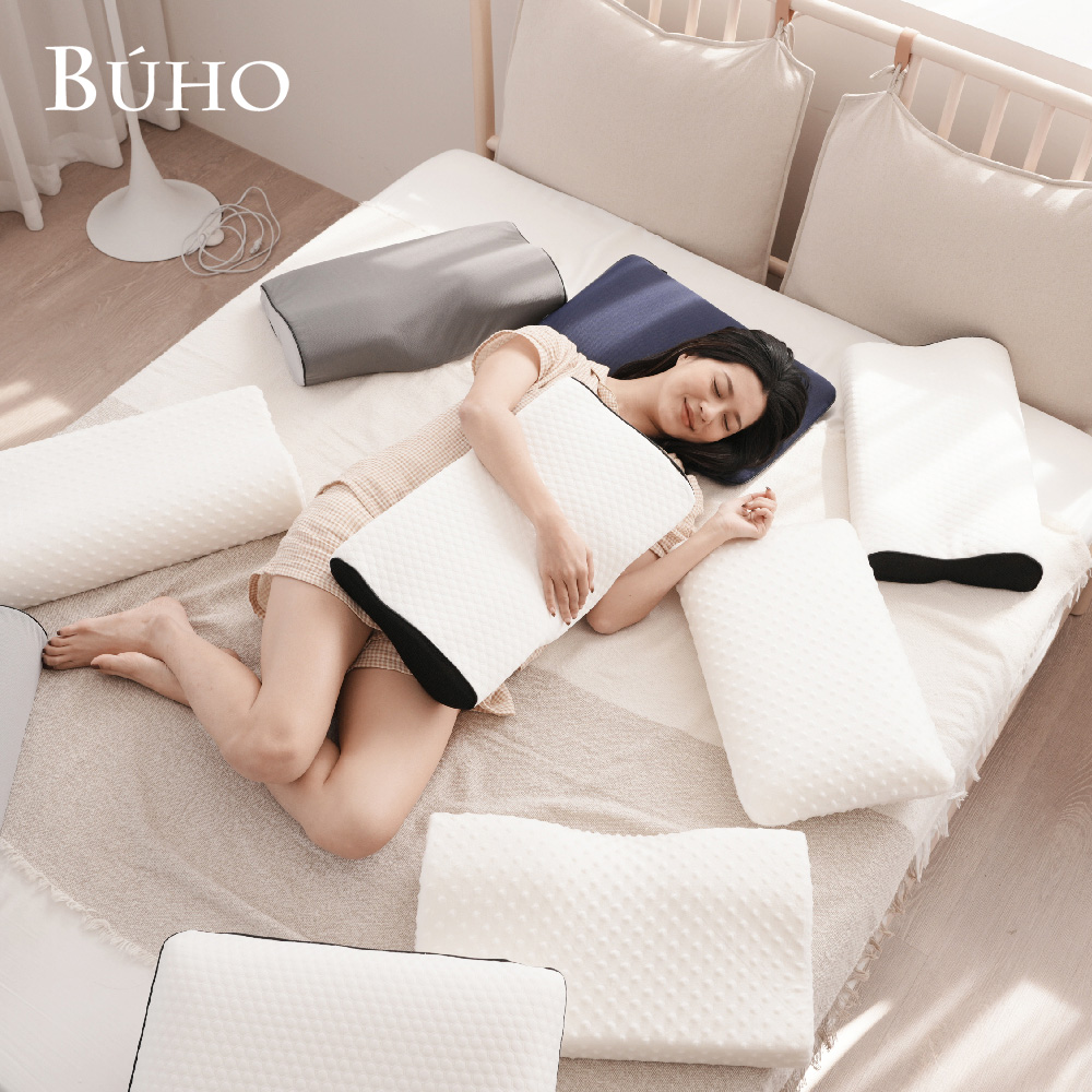 【BUHO布歐】均一價 人體工學波浪/蝶型/麵包記憶枕(針織緹花/3D立體泡泡絨/吸濕排汗)多款任選