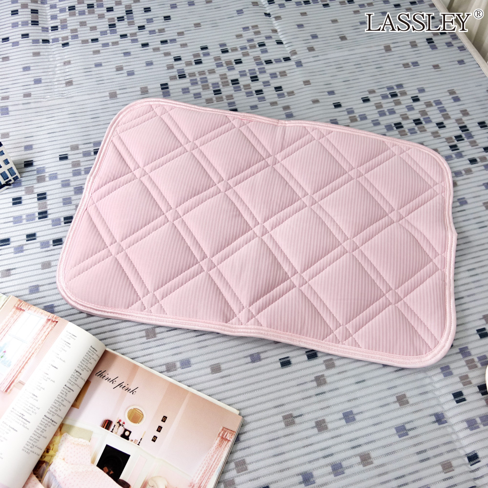 【LASSLEY】冰絲涼感枕墊枕頭保潔墊(02粉色)