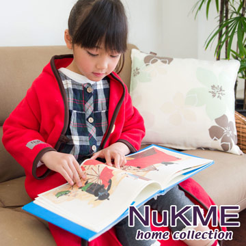 棉花田【NuKME】兒童時尚多功能創意袖毯-紅色