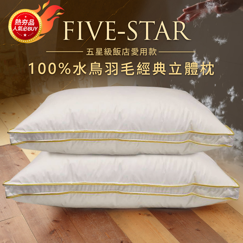 【FOCA】五星級 經典立體100%水鳥羽毛枕-MIT台灣製造(二入)