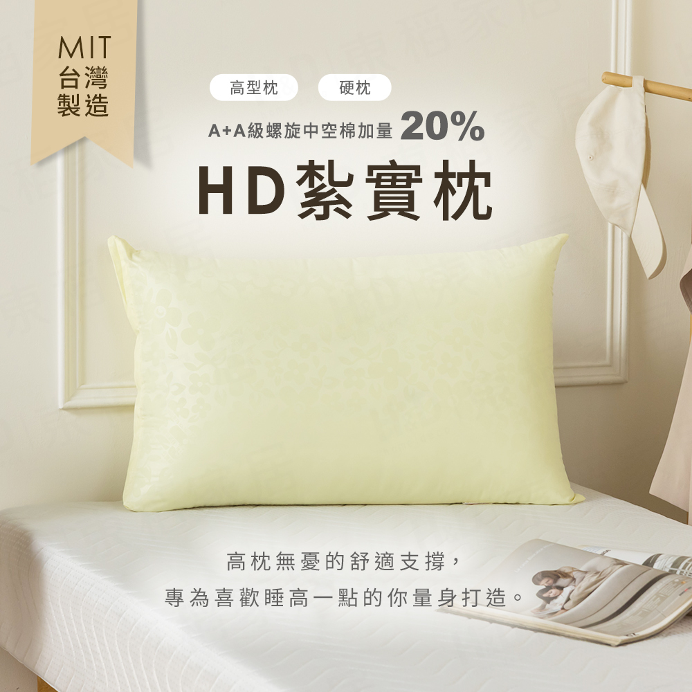 【H&D東稻家居】MIT臺灣製 HD紮實枕頭 高型枕