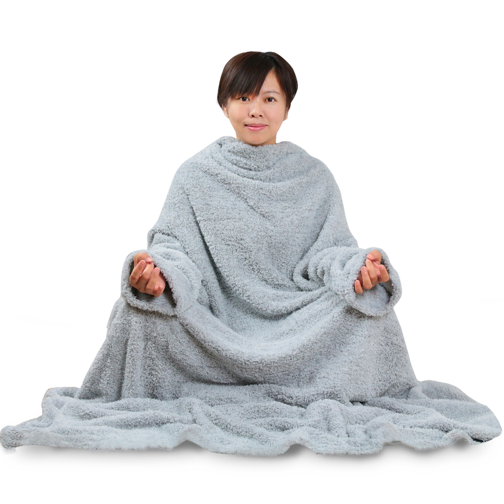 【源之氣】竹炭超細纖維靜坐兩用袖毯(附繩) RM-10375