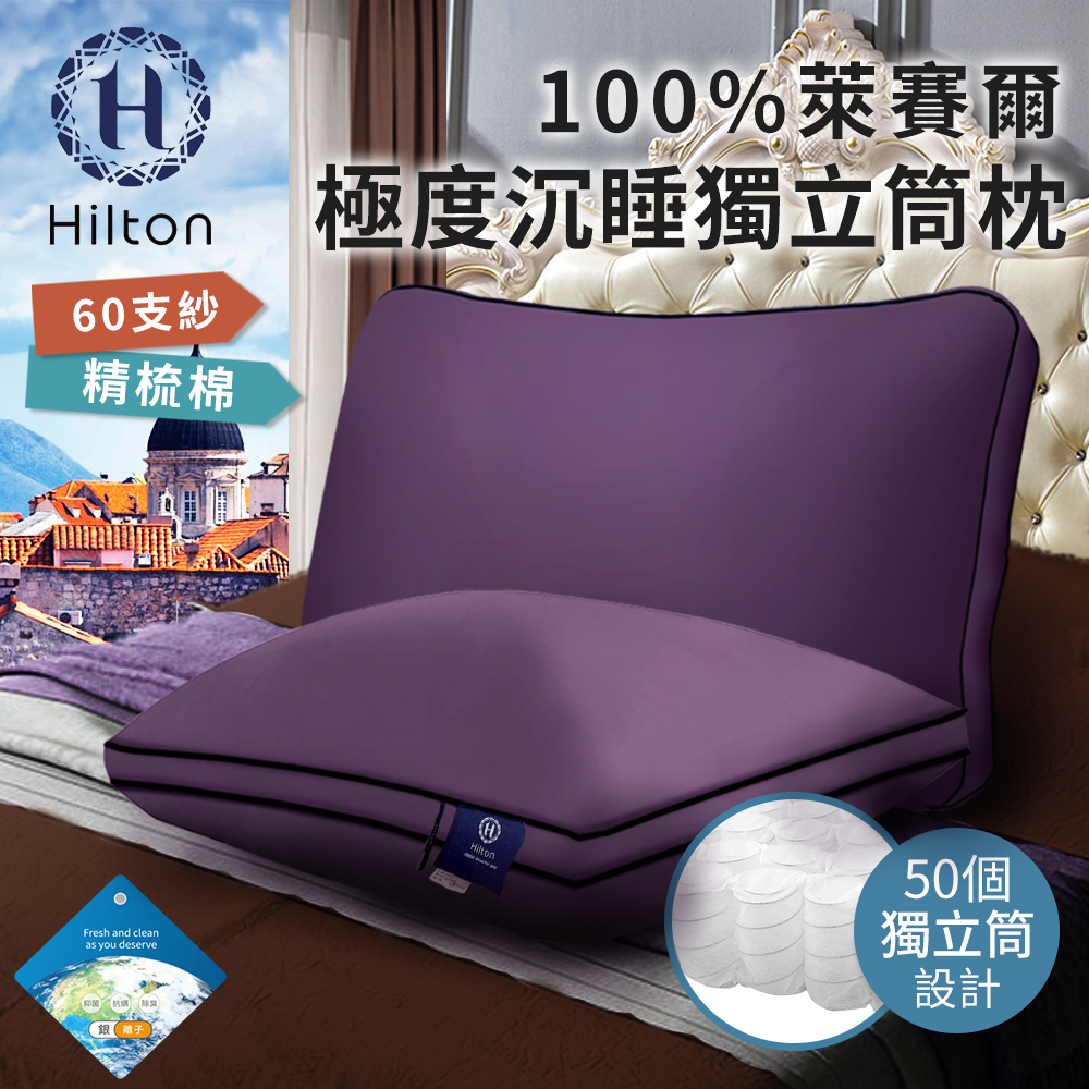 【Hilton希爾頓】國際精品面料100%天絲60支紗極度沉睡枕(B0117-L)