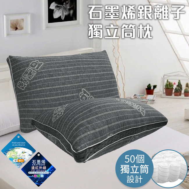 【CERES 席瑞絲】石墨烯黑科技銀離子獨立筒枕/枕頭 1入 (B0156)