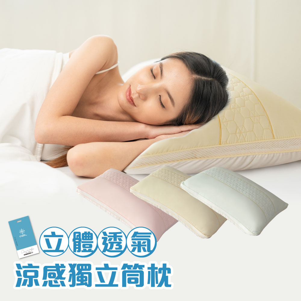 【寢室安居】Zero Heat立體透氣涼感彈力獨立筒枕(臺灣製造)