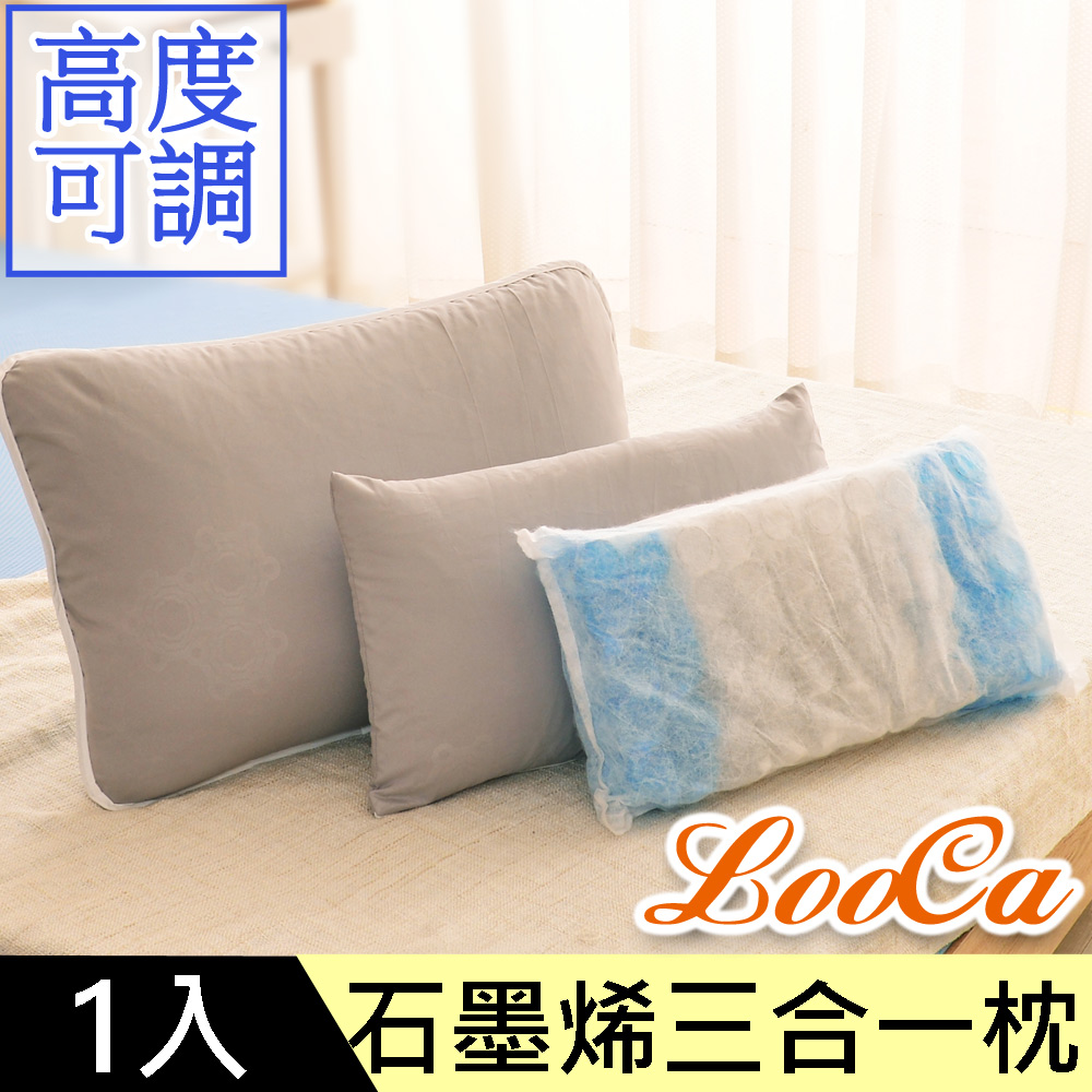 LooCa醫護級100%石墨烯可水洗防蟎獨立筒枕1入