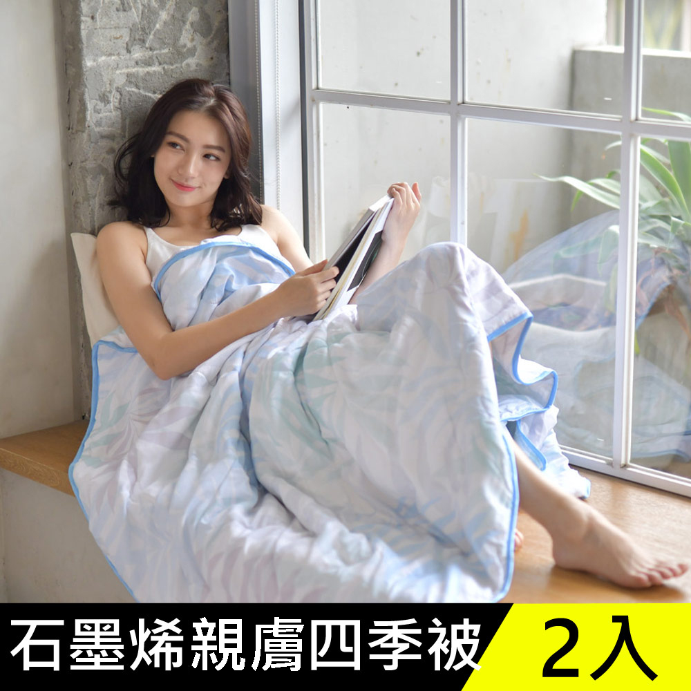 LooCa石墨烯抗菌天絲四季被/涼被(4x5尺)-2入