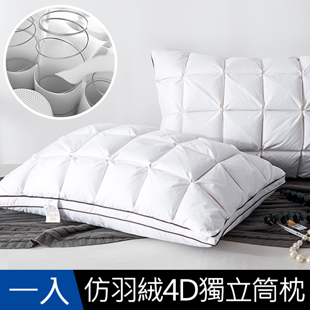 【J-bedtime】五星級台灣MIT仿羽絨舒眠釋壓獨立筒枕頭1入