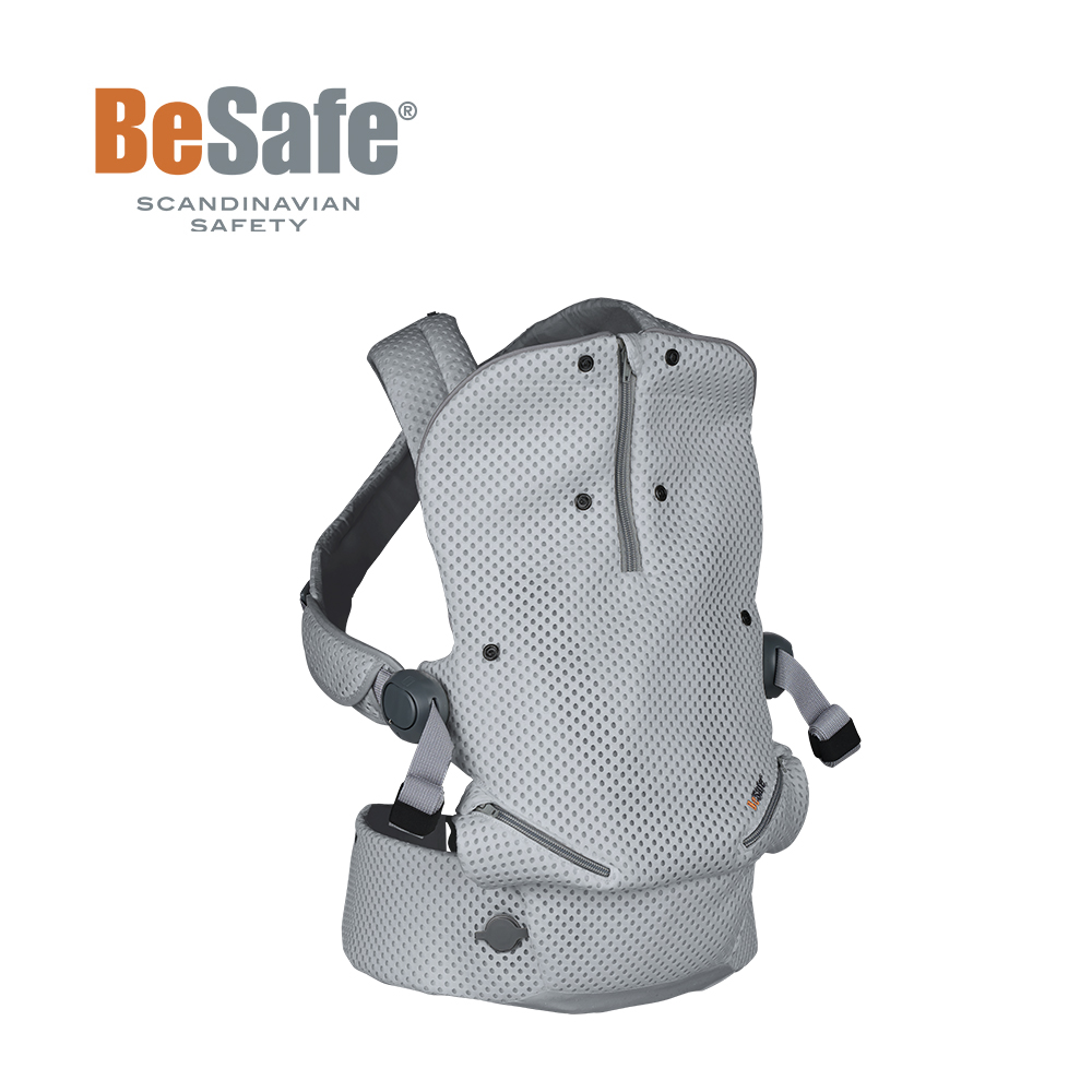 BeSafe Haven輕量秒充氣墊腰凳式嬰幼兒揹帶- 3D冰稜灰