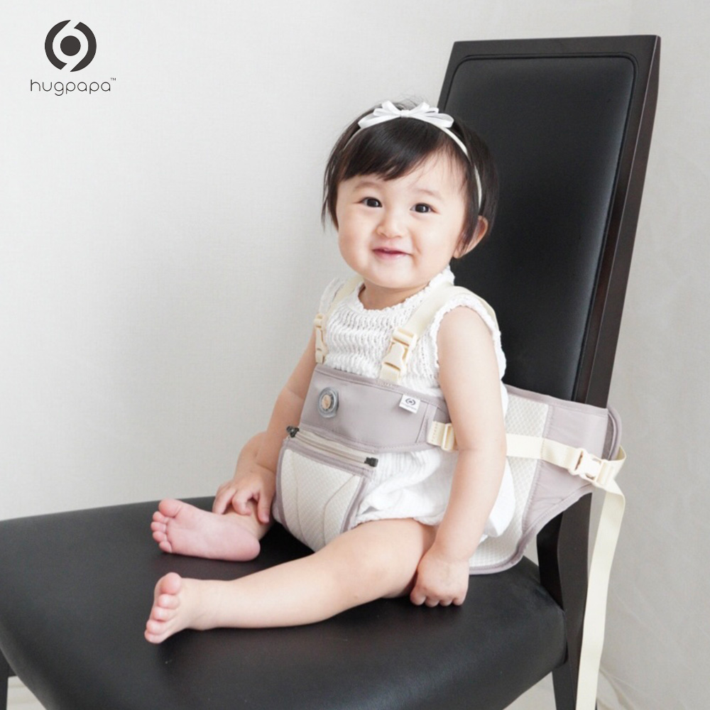 【hugpapa】DIAL-FIT 韓國兒童兩用可調式安全帶 攜帶式餐椅固定帶-太妃糖