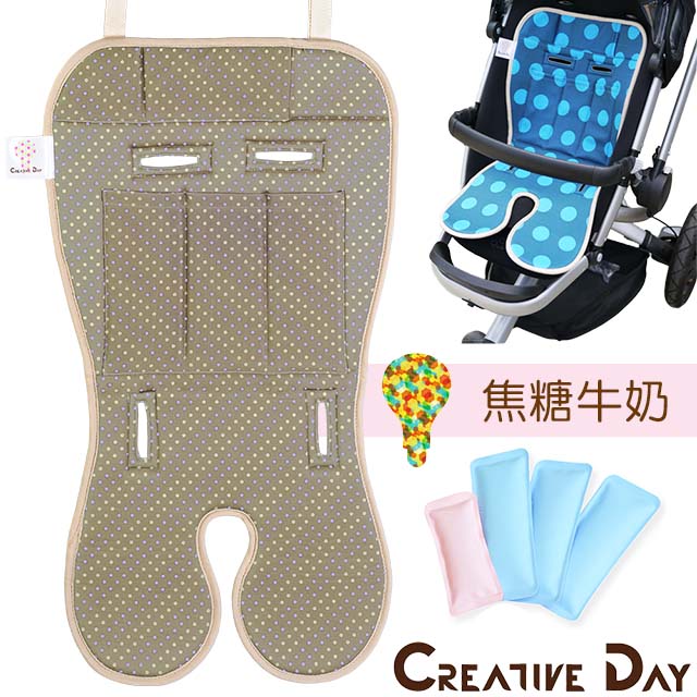 【C&D宅一起】嬰兒專用推車涼墊/汽車安全座椅用涼感墊(焦糖牛奶)