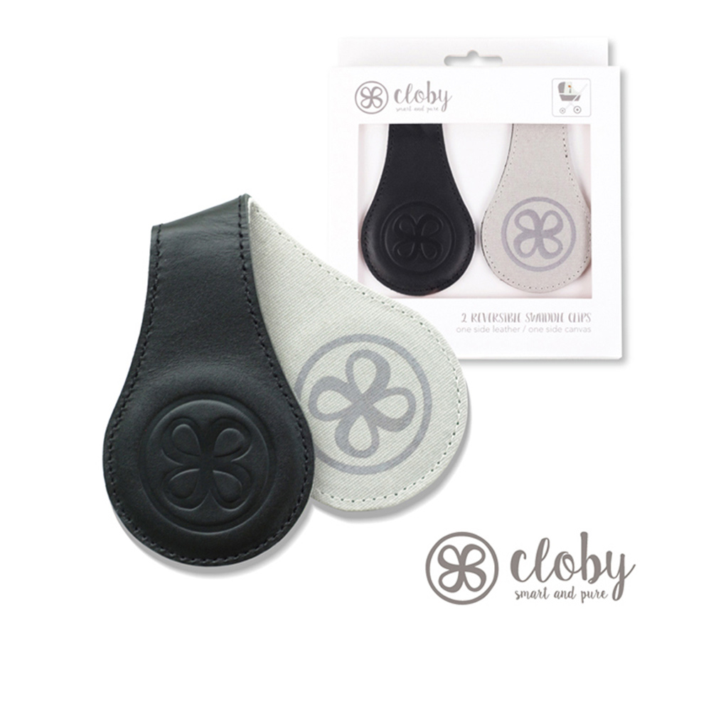 【Cloby】真皮雙面兩用強力磁鐵萬用夾扣-黑