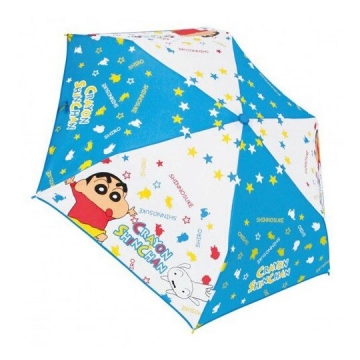 〔小禮堂〕蠟筆小新 彎把防風傘骨折疊傘《藍.星星》折傘.雨具.雨傘