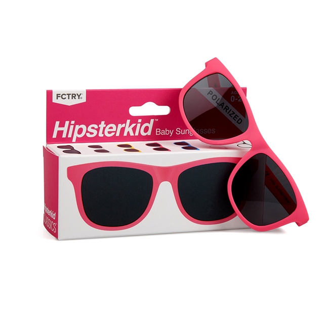 美國 Hipsterkid 抗UV時尚嬰兒童偏光太陽眼鏡(附固定繩) - 桃