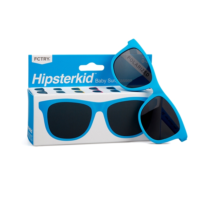 美國 Hipsterkid 抗UV時尚嬰兒童偏光太陽眼鏡(附固定繩) - 藍