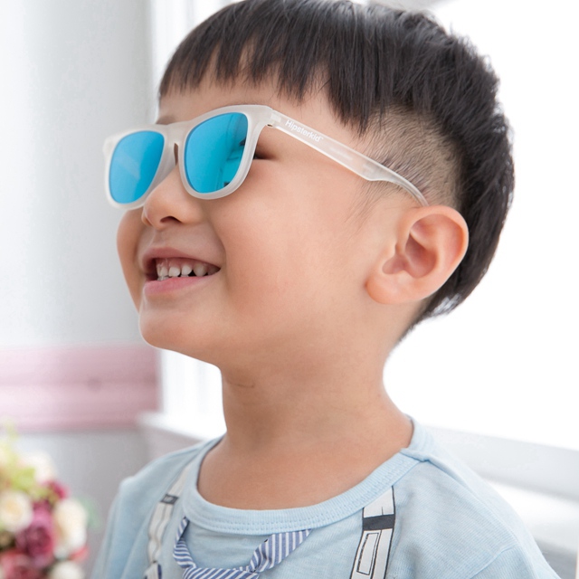 美國 Hipsterkid 抗UV奢華嬰兒童偏光太陽眼鏡(附固定繩) - 冰霜