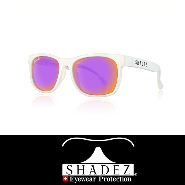 【瑞士SHADEZ】頂級偏光太陽眼鏡 白框新潮紫 3-7歲 SHZ412